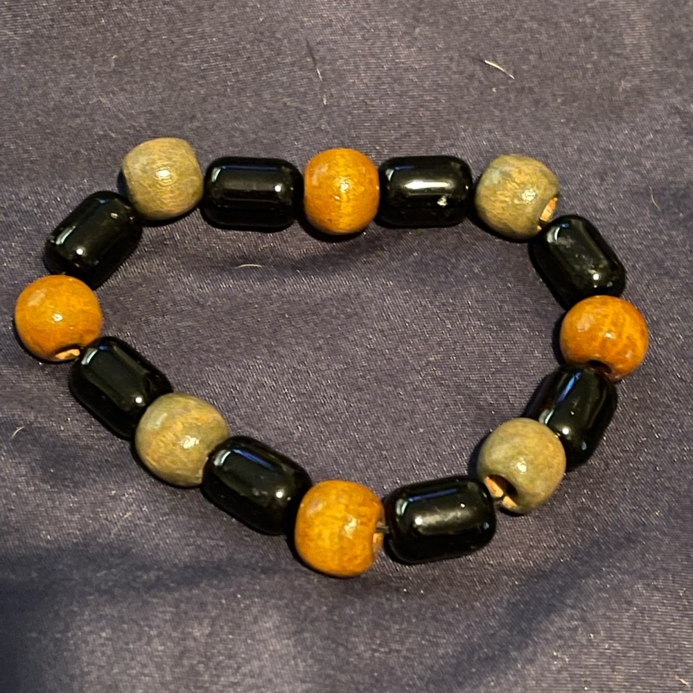 Wooden bead bracelet